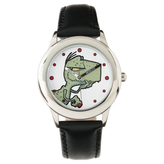 Reloj De Pulsera Niños Personalizados rojos de dinosaurios T-Rex (Anverso)
