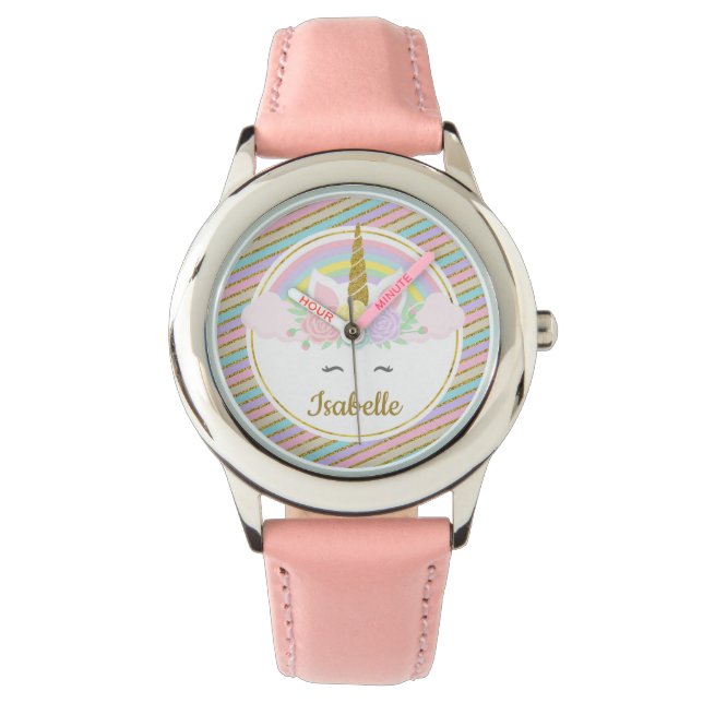 Reloj De Pulsera Niños personalizados Unicorn Watch (Anverso)
