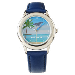 Reloj De Pulsera Niños Pescado de ballena Océano Cute Playa Niños A