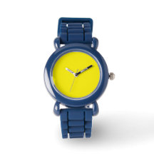 Niños Reloj Amarillo Cara Doble Pulsera Cuero
