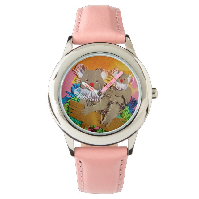 Reloj De Pulsera Niños rosados Koala Bear Watch (Anverso)