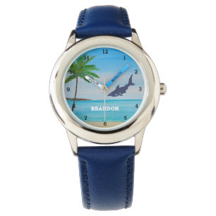 Reloj De Pulsera Niños Tiburón Océano Pescado Cute niños tropicales