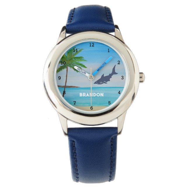 Reloj De Pulsera Niños Tiburón Océano Pescado Cute niños tropicales (Anverso)