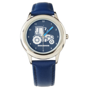 Reloj De Pulsera Niños Tractor Boys Blue Custom Name