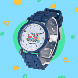 Reloj De Pulsera Niños Tren Niños Nombre personalizado azul