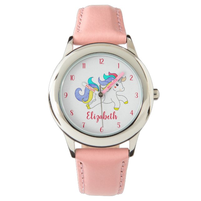 Reloj De Pulsera Niños unicornios con colorido y adorables vigilado (Anverso)