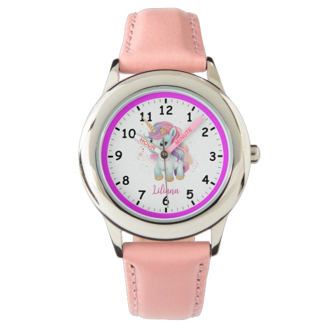 Reloj De Pulsera Niños unicornios de múltiples colores (Anverso)