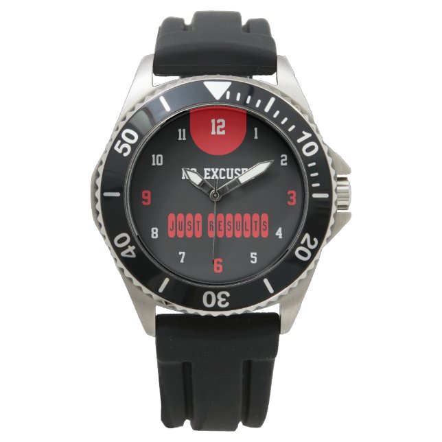 Reloj De Pulsera No Excuses Just Results Black (Anverso)