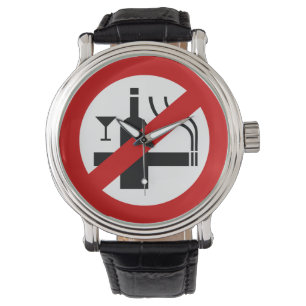 Reloj De Pulsera NO fumar alcohol ⚠ Rótulo tailandés ⚠