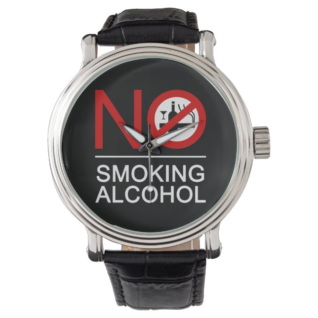 Reloj De Pulsera NO fumar alcohol ⚠ Rótulo tailandés ⚠ (Anverso)
