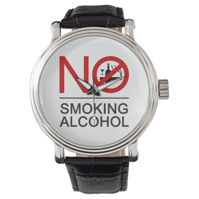 Reloj De Pulsera NO fumar alcohol ⚠ Rótulo tailandés ⚠ (Anverso)