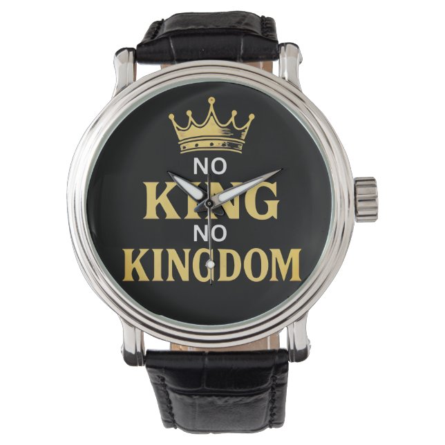 Reloj De Pulsera No Kings Señal de Protesta Vertical 2025 (Anverso)