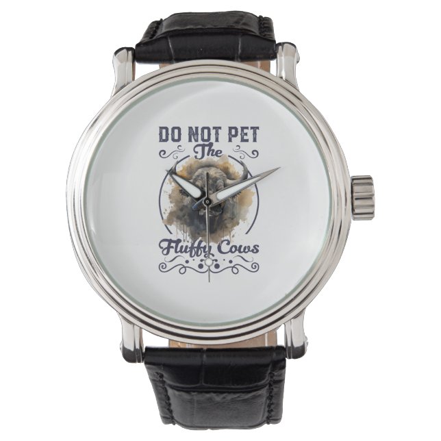 Reloj De Pulsera No Mascota El Parque Fluffy Cows Bison Yellowstone (Anverso)