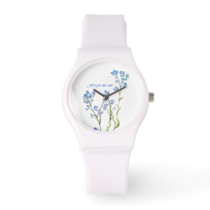 Reloj De Pulsera No me olvides Flor de jardín acuarela personalizad