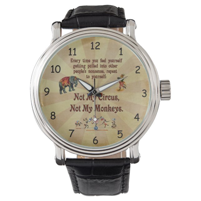 Reloj De Pulsera No mis monos, no mi circo (Anverso)