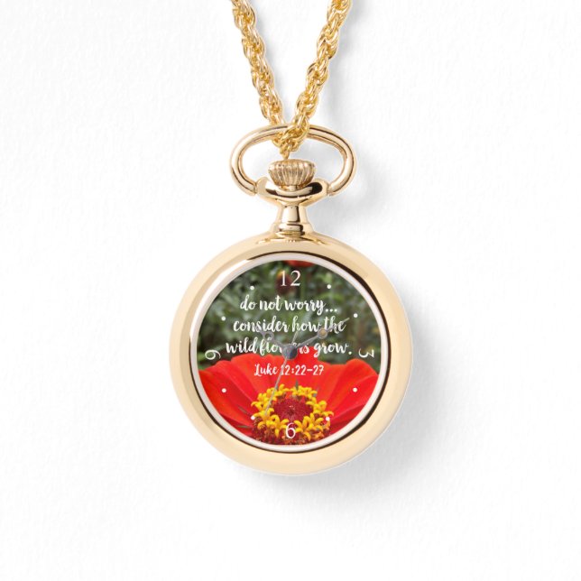 Reloj De Pulsera no se preocupe naranja zinnia flor (Anverso)