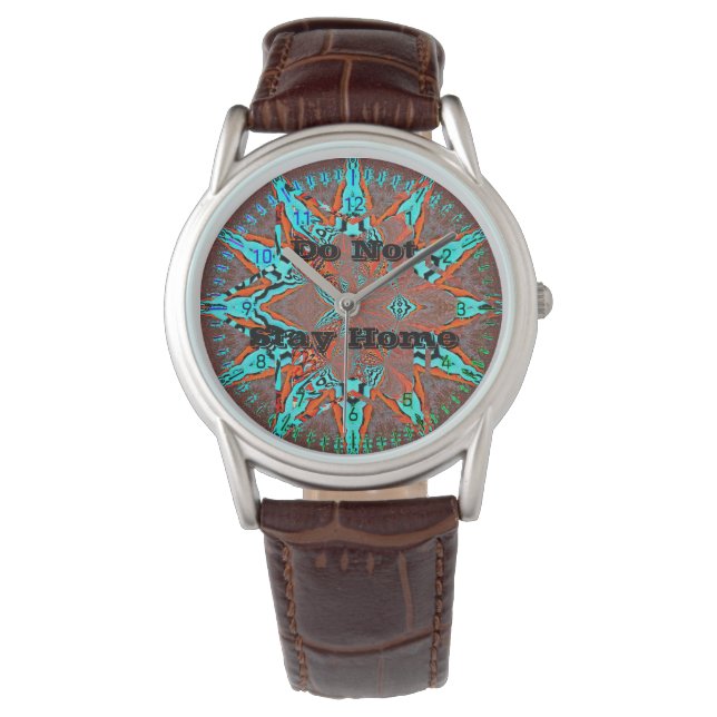 Reloj De Pulsera No se quede como una estrella fractal turquesa del (Anverso)
