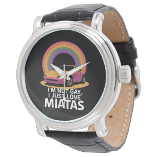 Reloj De Pulsera No soy gay, solo amo a Miatas LGBT Rainbow