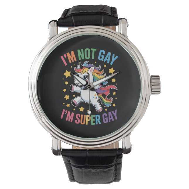 Reloj De Pulsera No soy gay, soy aliado del orgullo LGBTQ de Super  (Anverso)