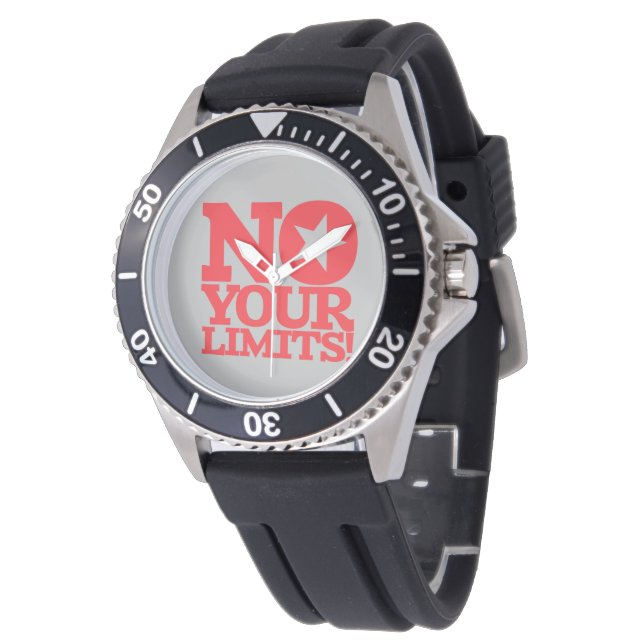 Reloj De Pulsera ¡No Tus Límites! Texto rojo (Angular)