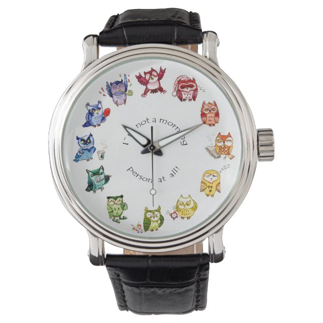 Reloj De Pulsera No una persona matutina búho arcoiris (Anverso)