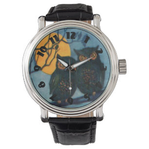 Reloj De Pulsera Noche de búho luna llena Halloween