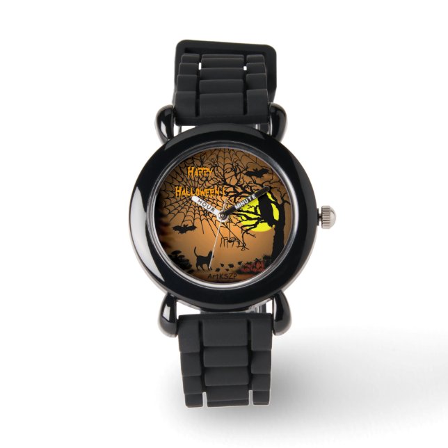 Reloj De Pulsera Noche de Halloween, ¡Feliz Halloween! (Anverso)