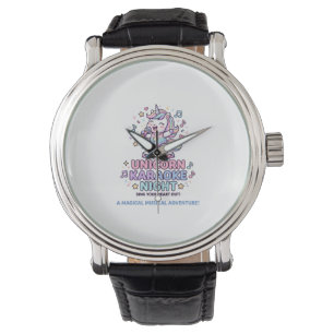 Reloj De Pulsera Noche de Karaoke de Unicornio Tipografía Negrita P