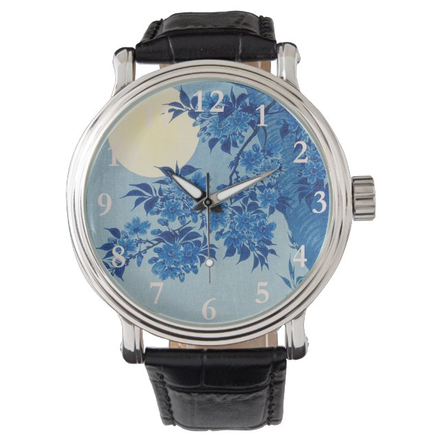 Reloj De Pulsera Noche de la luna Árbol azul luna (Anverso)