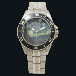 Reloj De Pulsera Noche estrellada de Van Gogh.<br><div class="desc">Noche estrellada de Van Gogh. Reloj de estilo clásico de acero inoxidable,  famoso por su arte fino. Pintura petrolera post-impresionismo.</div>