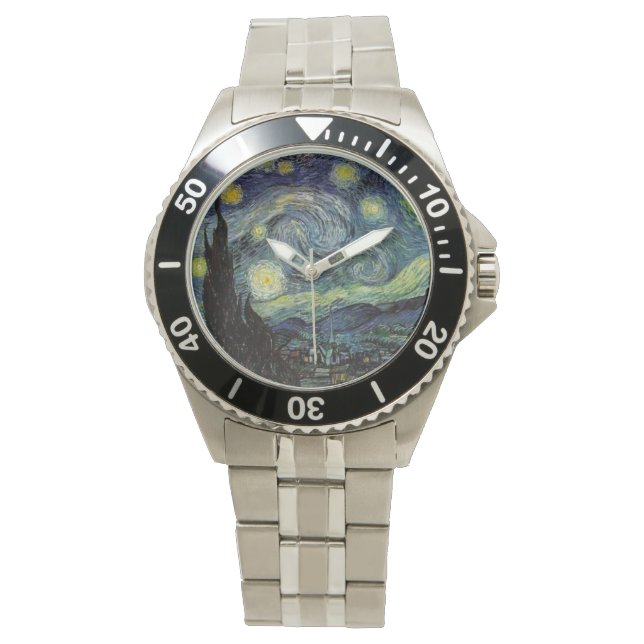 Reloj De Pulsera Noche estrellada de Van Gogh. (Anverso)