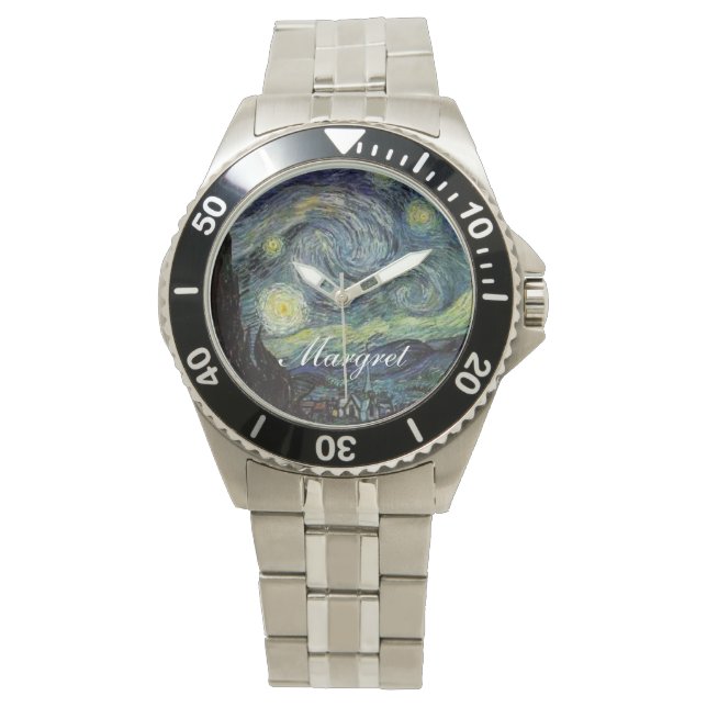 Reloj De Pulsera Noche estrellada de Vincent van Gogh. (Anverso)