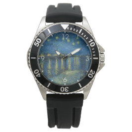 Reloj De Pulsera Noche estrellada sobre el río Ródano (por van Gogh