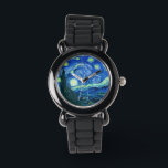 Reloj De Pulsera Noche estrery de Van Gogh<br><div class="desc">El famoso cuadro de Van Gogh, "La noche estrellada". Durante su estancia en el asilo de Saint Remy en los años 80, van Gogh describió las colinas onduladas y los cipreses que veía desde su ventana. Digitalmente mejorado por PixDezines. Copyright © 2008-2016 PixDezines.com™ y PixDezines™ en zazzle.com. Todos Los Derechos...</div>