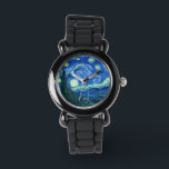 Reloj De Pulsera Noche estrery de Van Gogh<br><div class="desc">El famoso cuadro de Van Gogh, "La noche estrellada". Durante su estancia en el asilo de Saint Remy en los años 80, van Gogh describió las colinas onduladas y los cipreses que veía desde su ventana. Digitalmente mejorado por PixDezines. Copyright © 2008-2016 PixDezines.com™ y PixDezines™ en zazzle.com. Todos Los Derechos...</div>