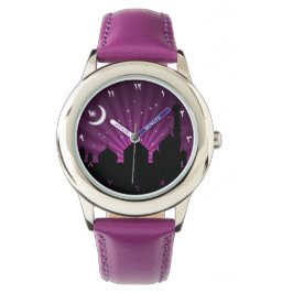Reloj De Pulsera Noche morada de la silueta de la mezquita - Watch