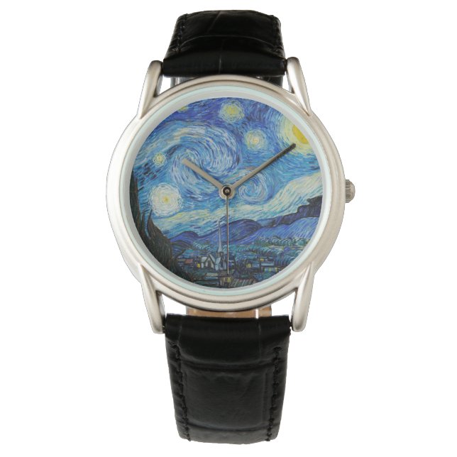 Reloj De Pulsera Noche Van Gogh Starry. Arte vintage impresionista (Anverso)