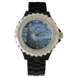Reloj De Pulsera Noche Van Gogh Starry Pintando Elegantes Mujeres