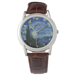 Reloj De Pulsera Noche Van Gogh Starry Pintando Elegantes Mujeres