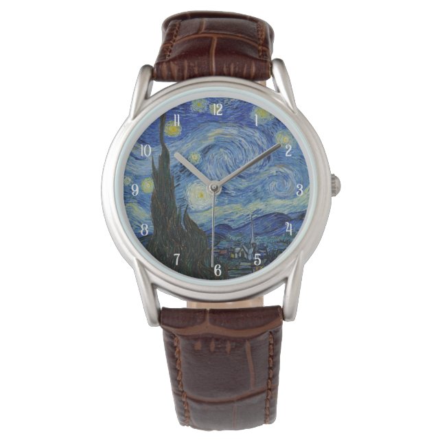 Reloj De Pulsera Noche Van Gogh Starry Pintando Elegantes Mujeres (Anverso)