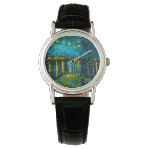 Reloj De Pulsera Noche Van Gogh Starry sobre el Ródano