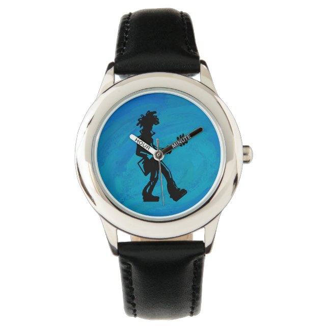Reloj De Pulsera Noches de Boogie de Nueva York Guitar Azul (Anverso)