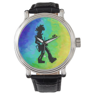 Reloj De Pulsera Noches de Boogie de Nueva York Guitarra Arcoiris