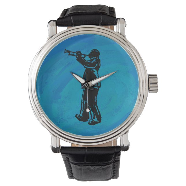 Reloj De Pulsera Noches de boogie de Nueva York Trumpet Blue (Anverso)