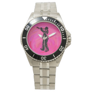 Reloj De Pulsera Noches de boogie de Nueva York Trumpet Rosado cali