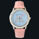 Reloj De Pulsera Nombra Azul Pastel De Belleza Moderna Y Nombre De<br><div class="desc">Nombra Azul Pastel De Belleza Moderna Y Nombre De Niño</div>
