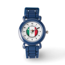 Reloj De Pulsera Nombra negra de la bandera mexicana ajustable del 