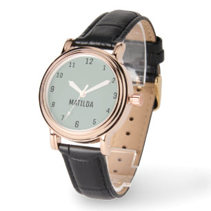 Reloj De Pulsera Nombrar Chica Muchachas Hombres   Ash Gray Elegant