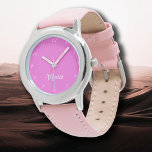 Reloj De Pulsera Nombrar Chica Muchachas Hombres | Bubblegum Pink E<br><div class="desc">Nombre personal Chica Muchacho Hombres | Bubblegum Elegant Reloj Moderno Rosa | Clásica | Elegante | Trendy | Elegante | Regalo. Puede elegir agregar su nombre, el nombre de un ser querido o un mensaje especial. Ya sea un regalo sincero para alguien querido o un regalo personal, la elección es...</div>