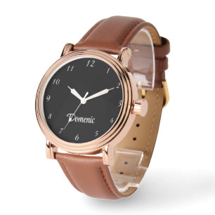 Reloj De Pulsera Nombrar Chica Muchachas Hombres Elegante negro